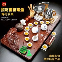 全自動(dòng)家用整套功夫茶具套裝陶瓷玻璃茶壺茶杯茶道實(shí)木茶臺(tái)茶盤